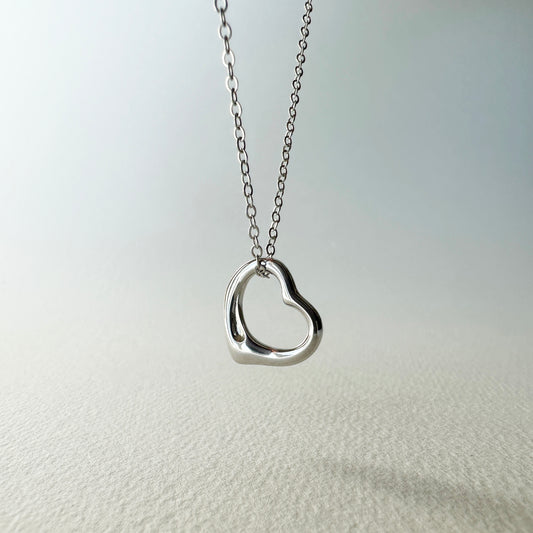 Silver Heart Necklace on 16 Inch Delicate Silver Chain in Gift Box